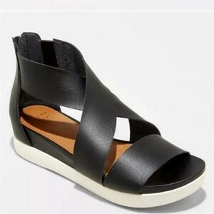 A NEW DAY Hummingbird Ankle Strap Zip Sandals, Size 7.5